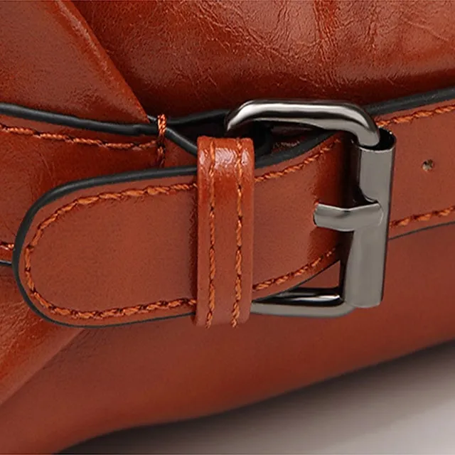 Women's Handbag Crossbody Bag Tote PU Leather Outdoor Office Shopping Zipper Large Capacity Solid Color Orange