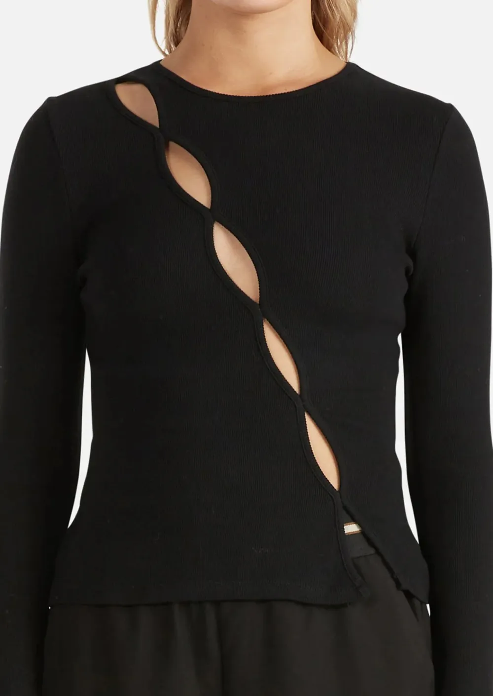 Long Sleeve Split Detail Top