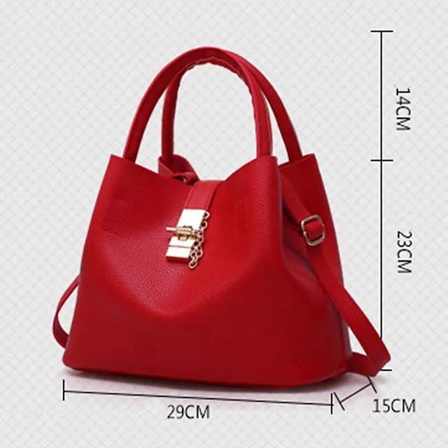Women's Handbag Crossbody Bag Shoulder Bag PU Leather Office Daily Chain Solid Color Black Pink Red