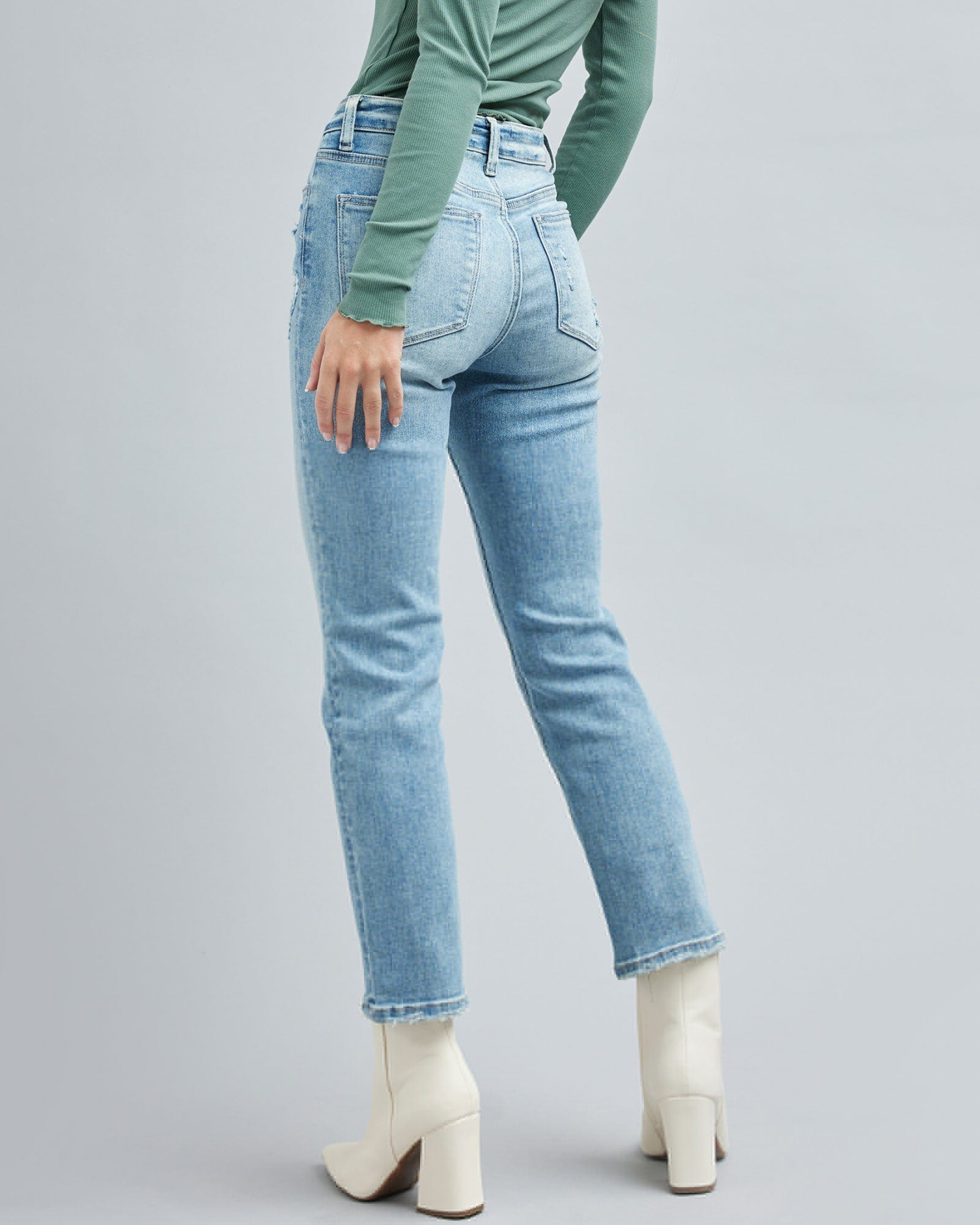 High Rise Slim Straight Jean