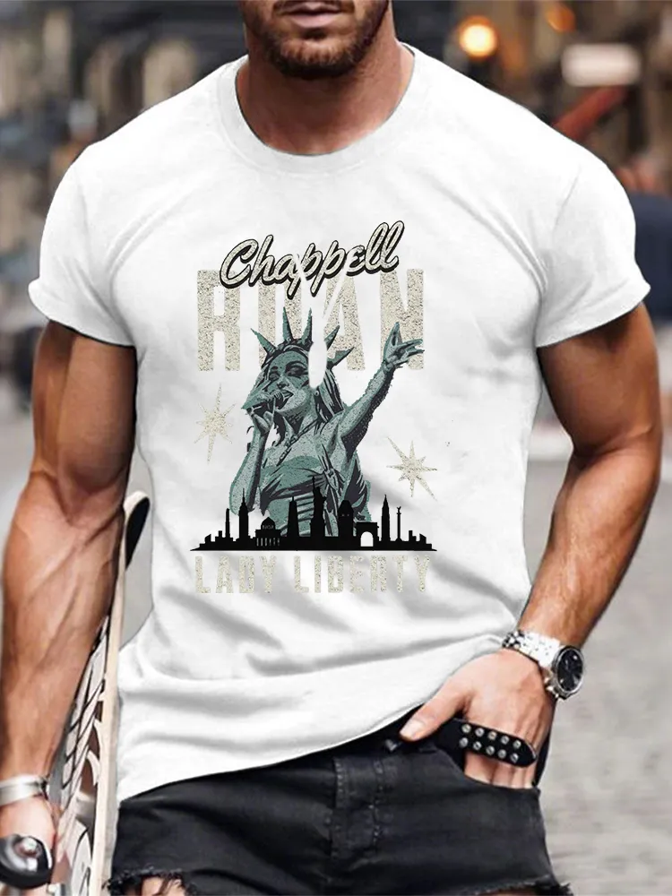 Men'S Chappell Roan Lady Liberty Round-Neck Short-Sleeved T-Shirt