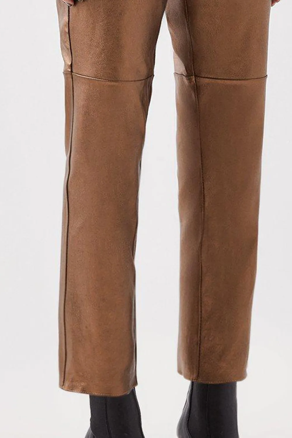 Metallic Stretch Leather 5 Pocket Trouser