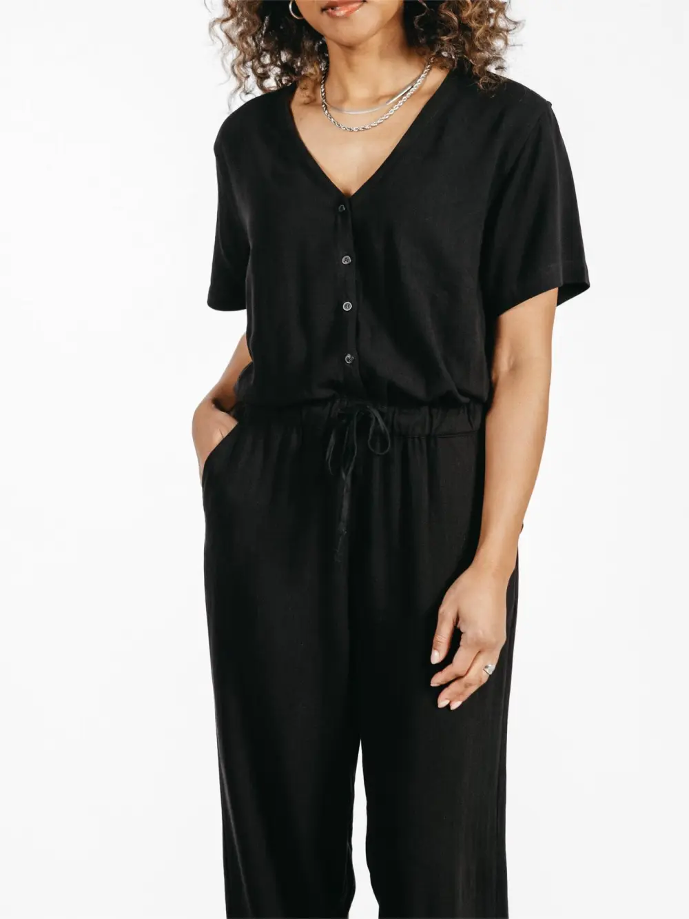 The V-Neck Black Jumpsuit