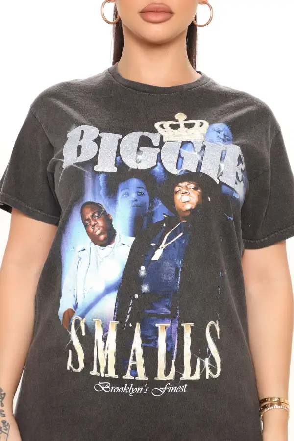 Biggie Smalls Glitter Top - Black