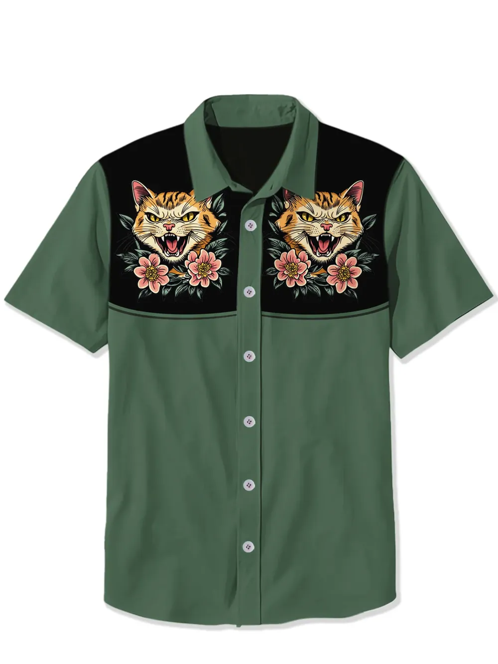 Flower And Cat Shirt