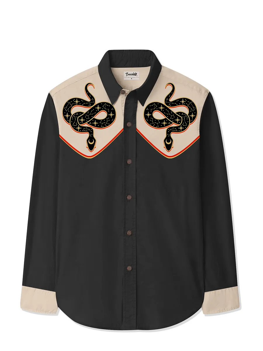 Men's Retro Snake Long Sleeves Shirt