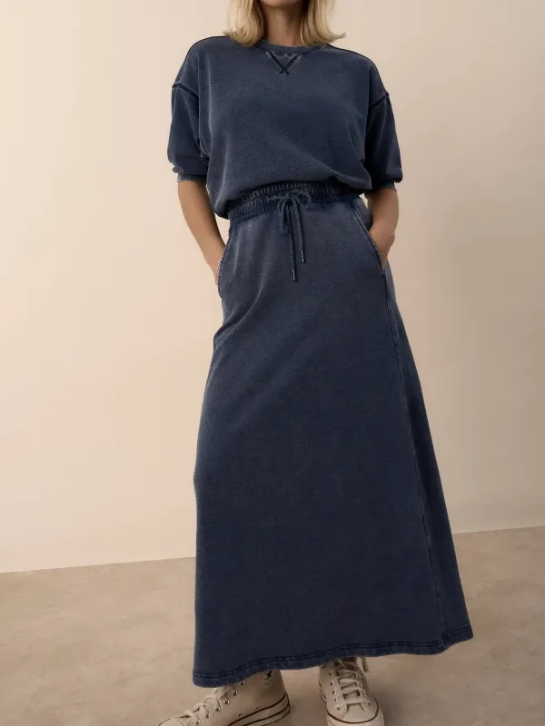 Denim Wash Elementary Terry Skirt