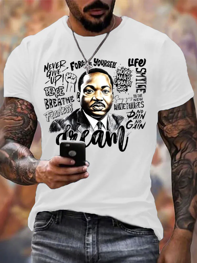 Men'S Round-Neck Short-Sleeved T-Shirt Never Give Up