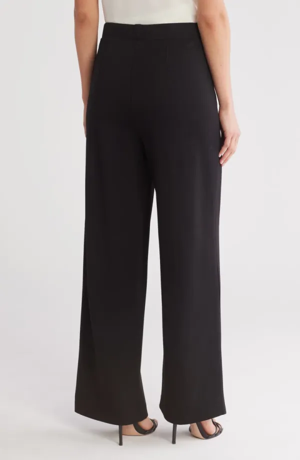 Wide Leg Ponte Pull-On Pants