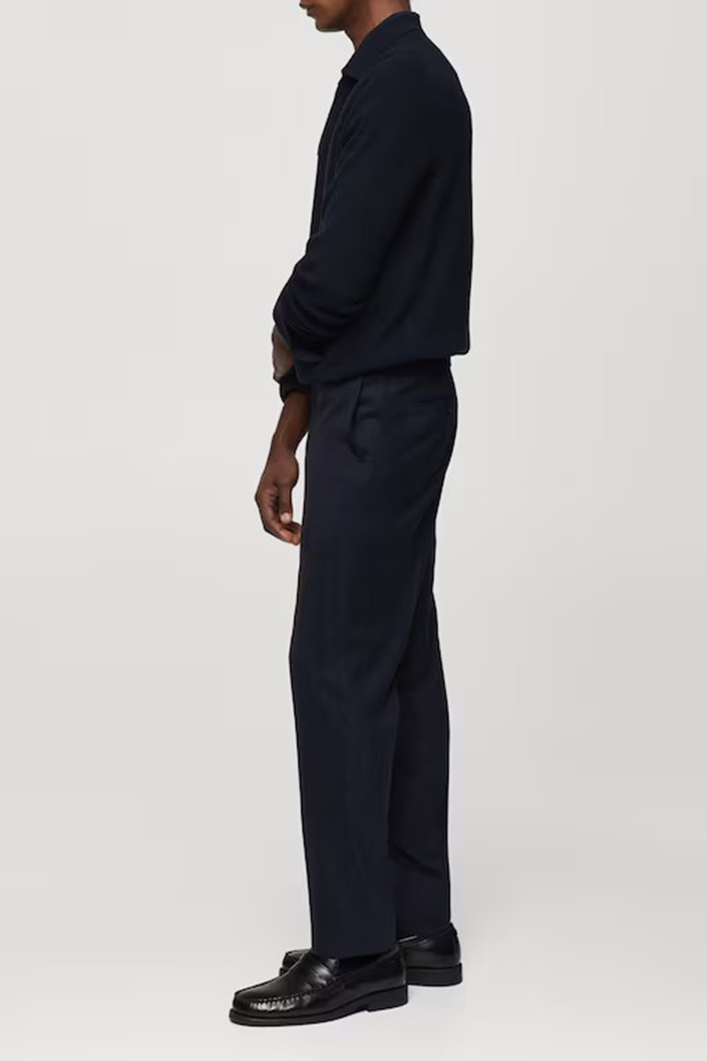 Ribbed Knit Polo Shirt