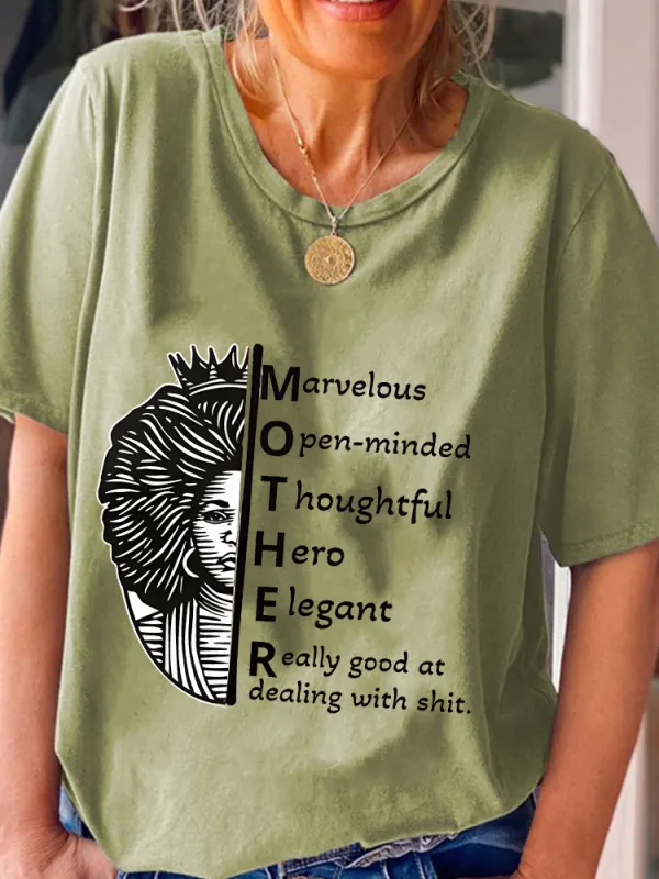 Women'S Marvelous Open-Minded Thoughtful Hero Elegant Really Good At Dealing With Shit Round-Neck Short-Sleeved T-Shirt