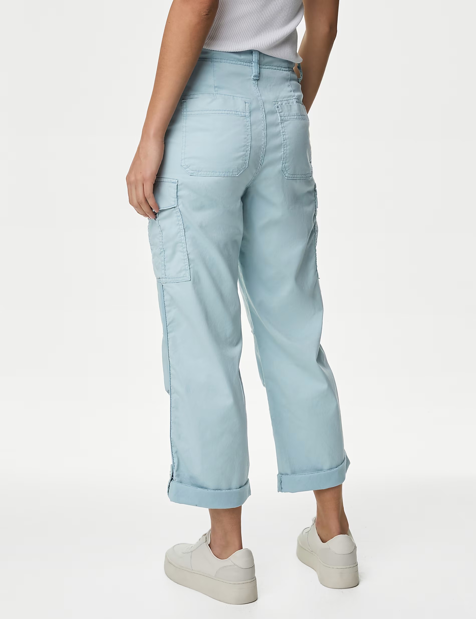 Rich Cargo Tea Dyed Cropped Trousers