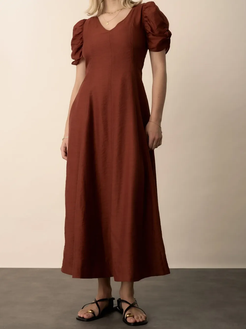 Spiced Pumpkin Cari Panel Detail Dress