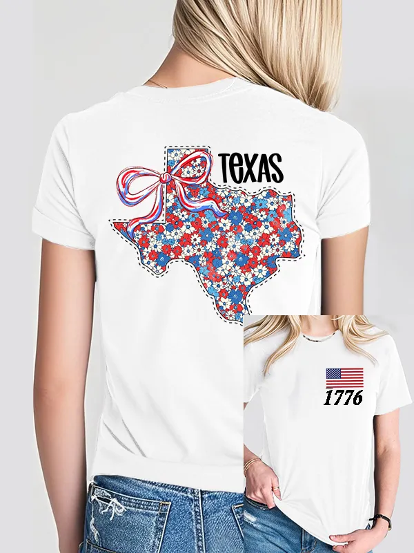 Woman'S 1776 Texas Print Short-Sleeved T-Shirt