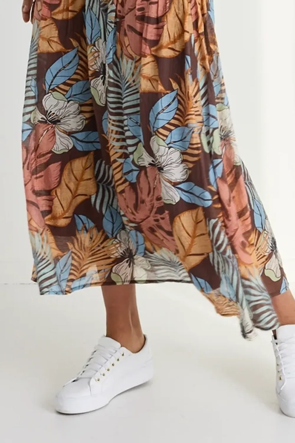 Floral Print Large Hem Vacation Skirt