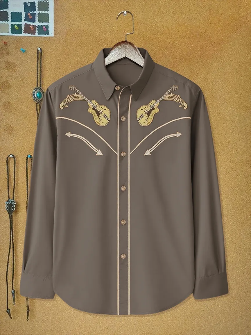 Vintage Western Music Long Sleeves Shirt