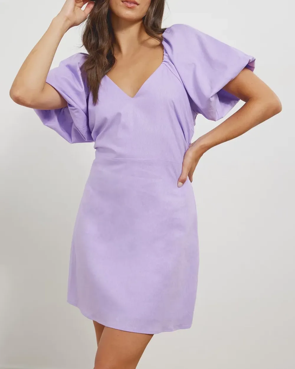 Holiday Style Linen Blend Mini Dress