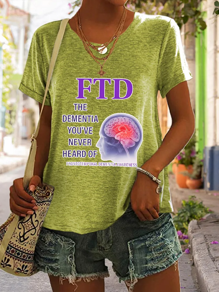 Women'S The Dementia You Are Never Heard Of Frontotemporal Dementia Awareness Short-Sleeved T-Shirt