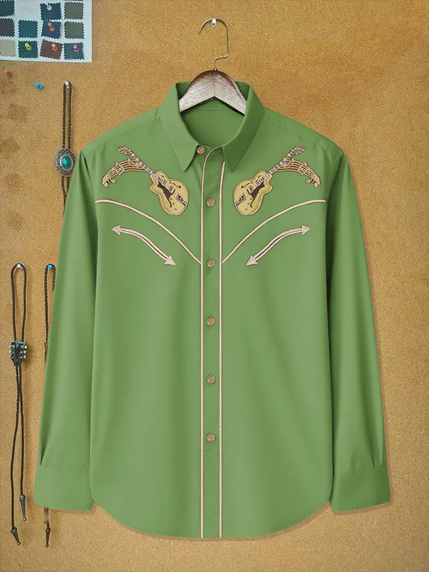 Vintage Western Music Long Sleeves Shirt