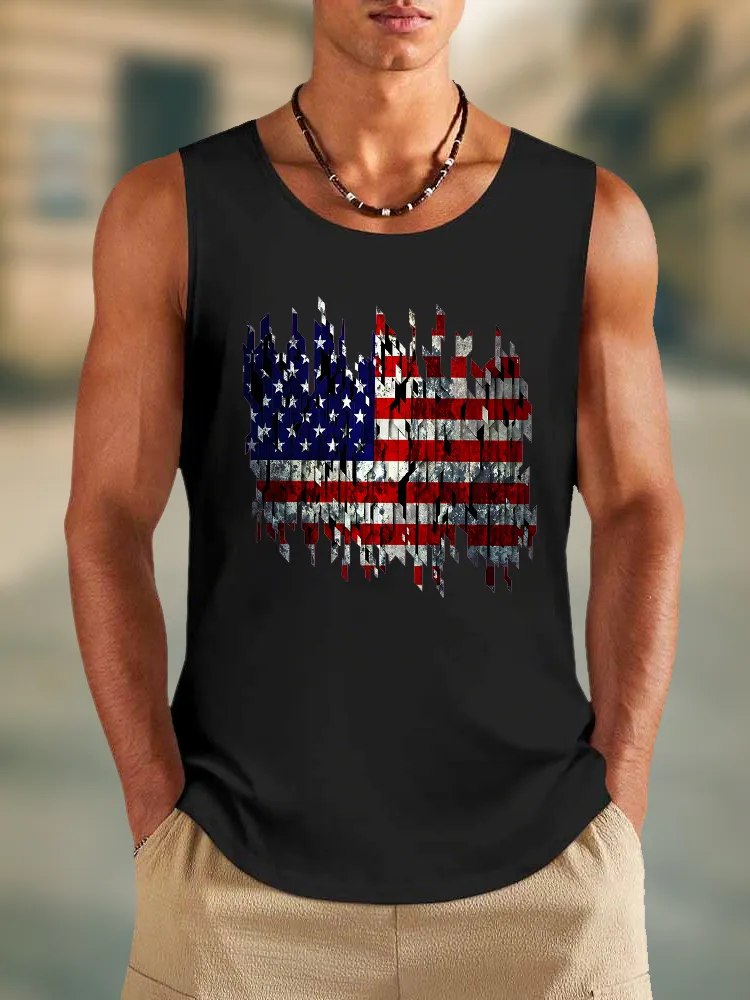 Men'S Stars And Stripes Print Vest