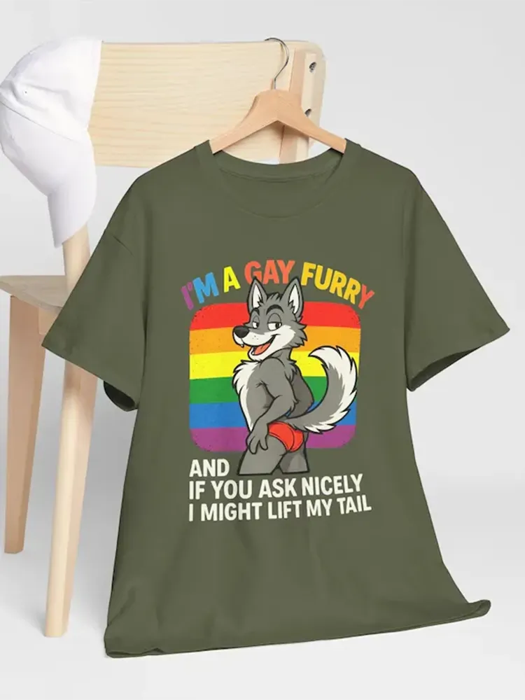 Women'S I'M A Gay Furry Short Sleeve Round-Neck T-Shirt