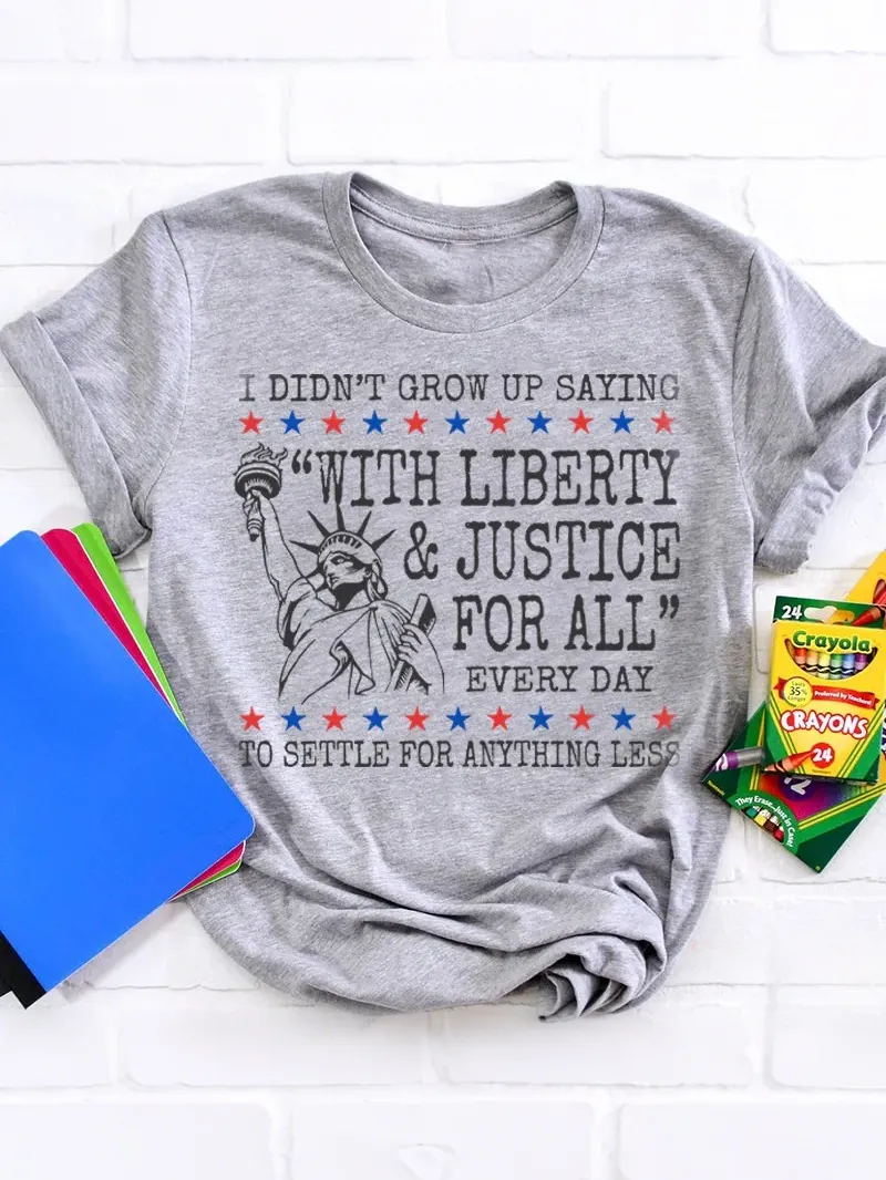 Liberty And Justice For All 4Th Of July Teacher T-Shirt