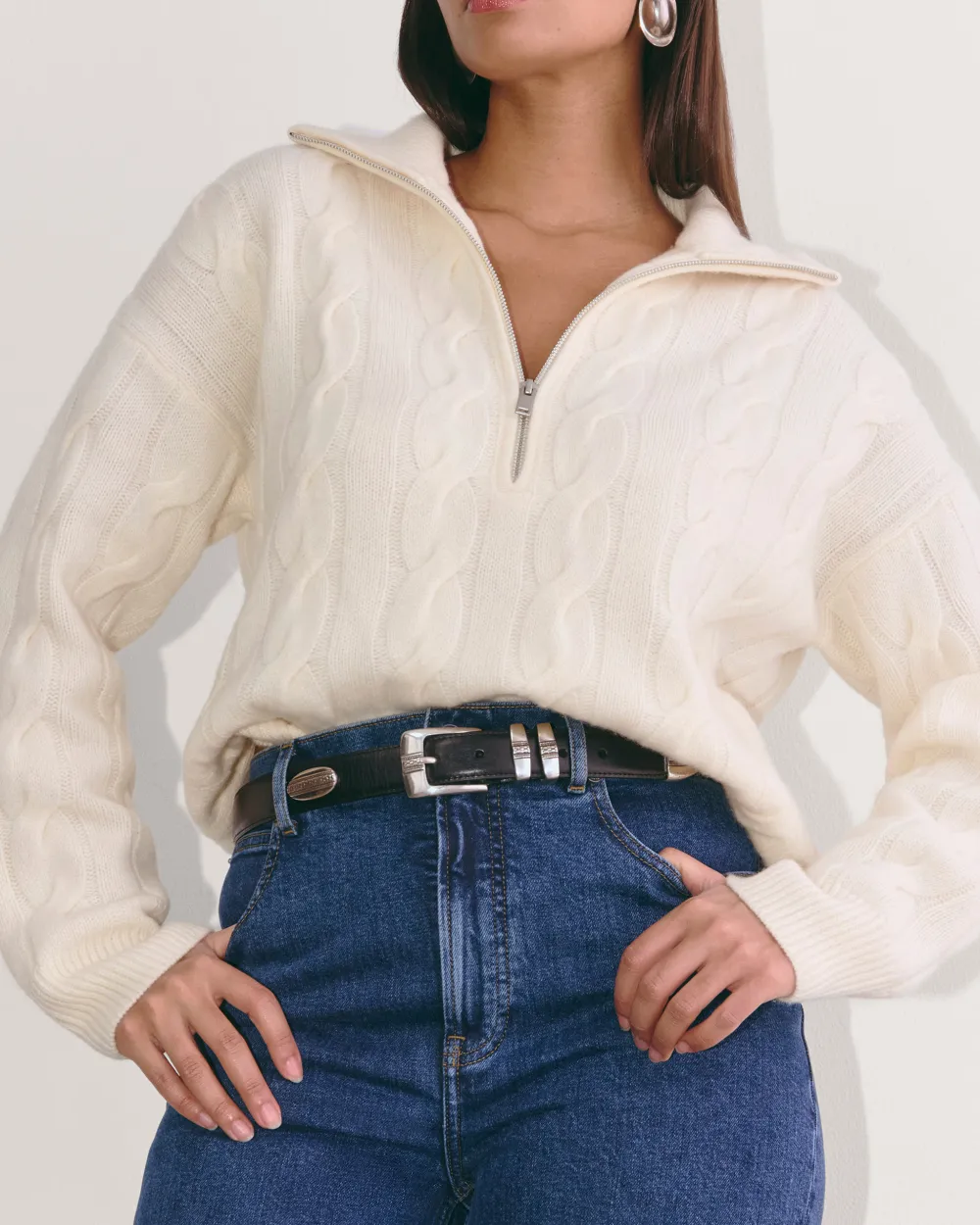 The Cable Half-Zip in Luxe Sweater