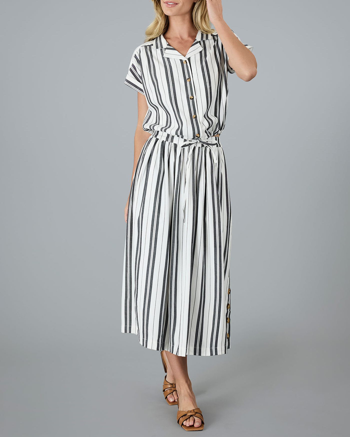 Black Striped Maxi Skirt