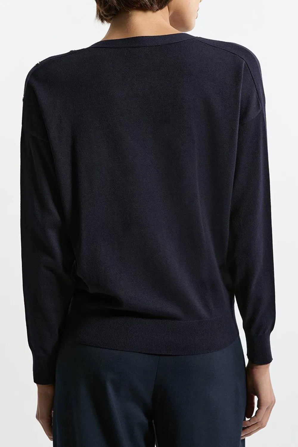 Viscose Blend V Neck Knit Jumper