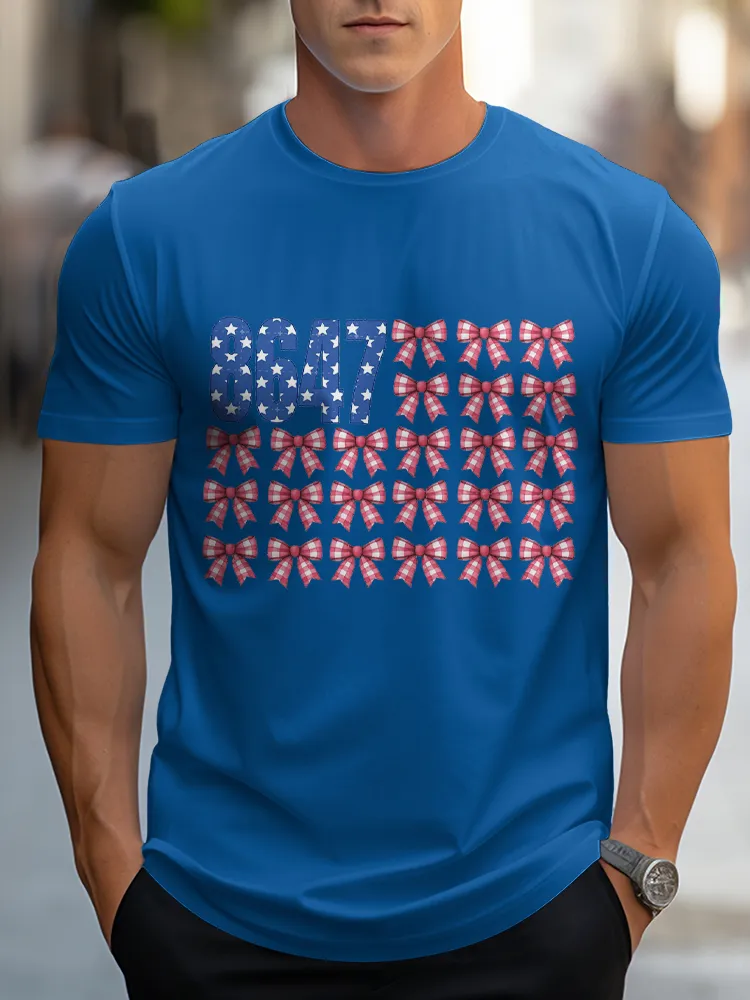 Man'S 8647 Round-Neck Short-Sleeved T-Shirt