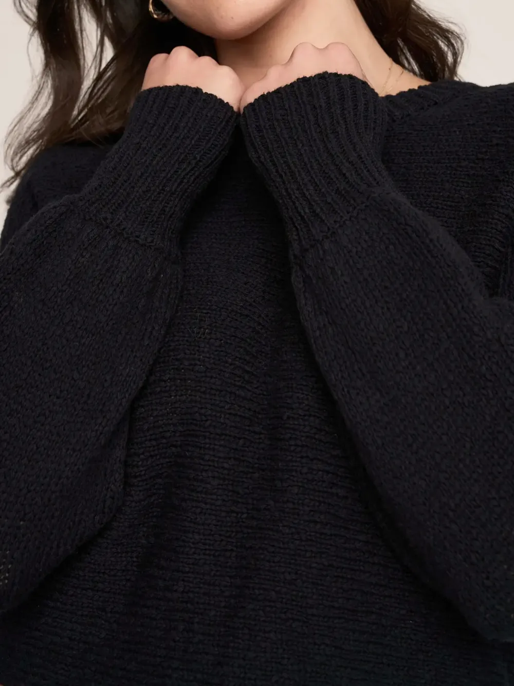 Black Cropped Sweater