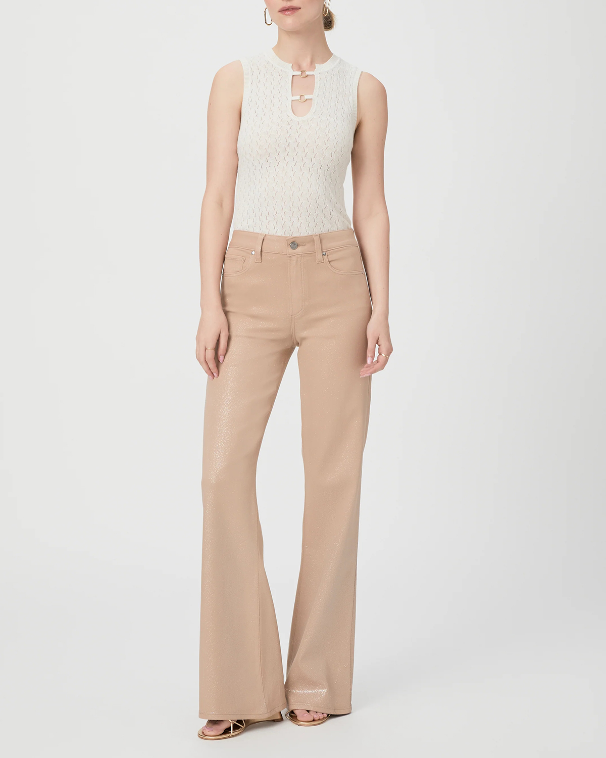Beige Wide Leg Jeans