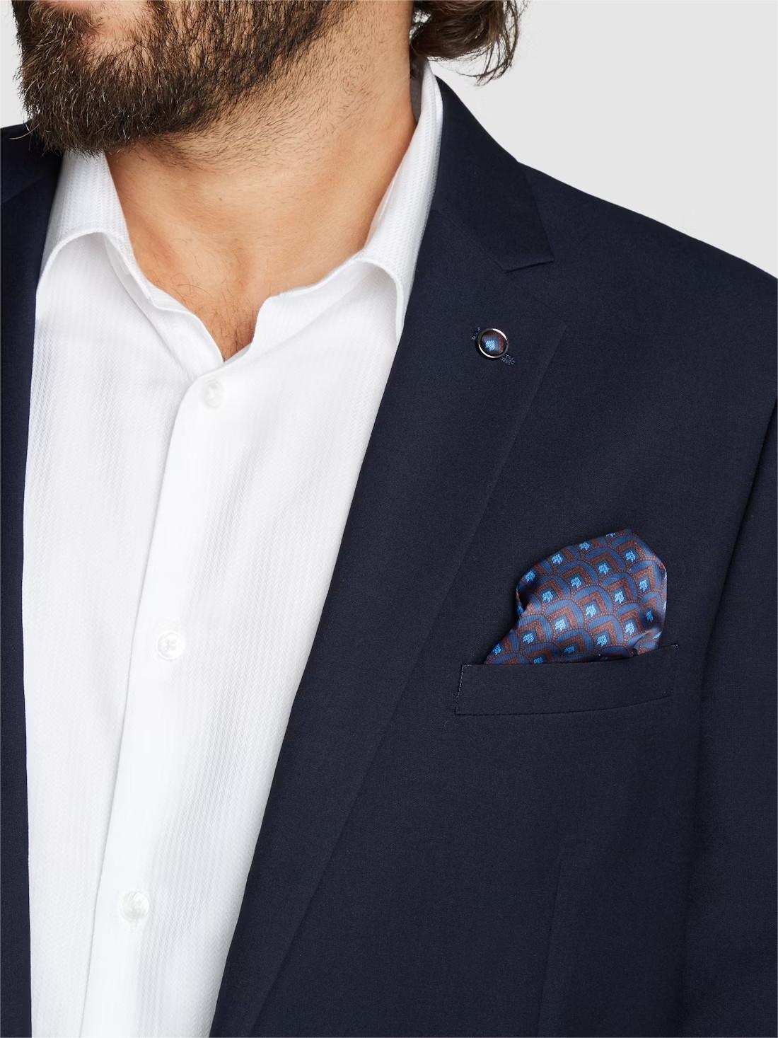 BLUE SLIM FIT SOLID FORMAL BLAZER
