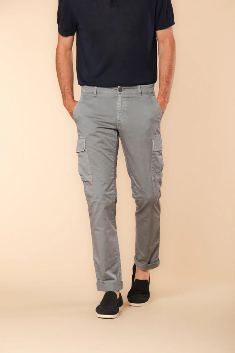 Men's Air Force Blue  Stretch Cotton Slim Fit Large Pocket Overalls