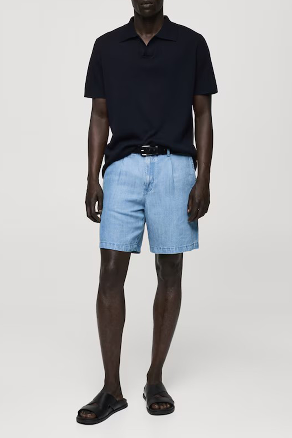 V-Neck Polo Collar Shirt