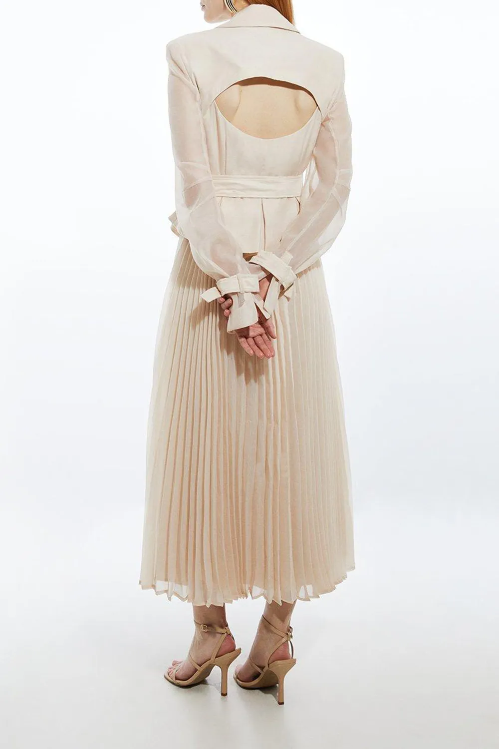 Woven Organdie Trench Dress