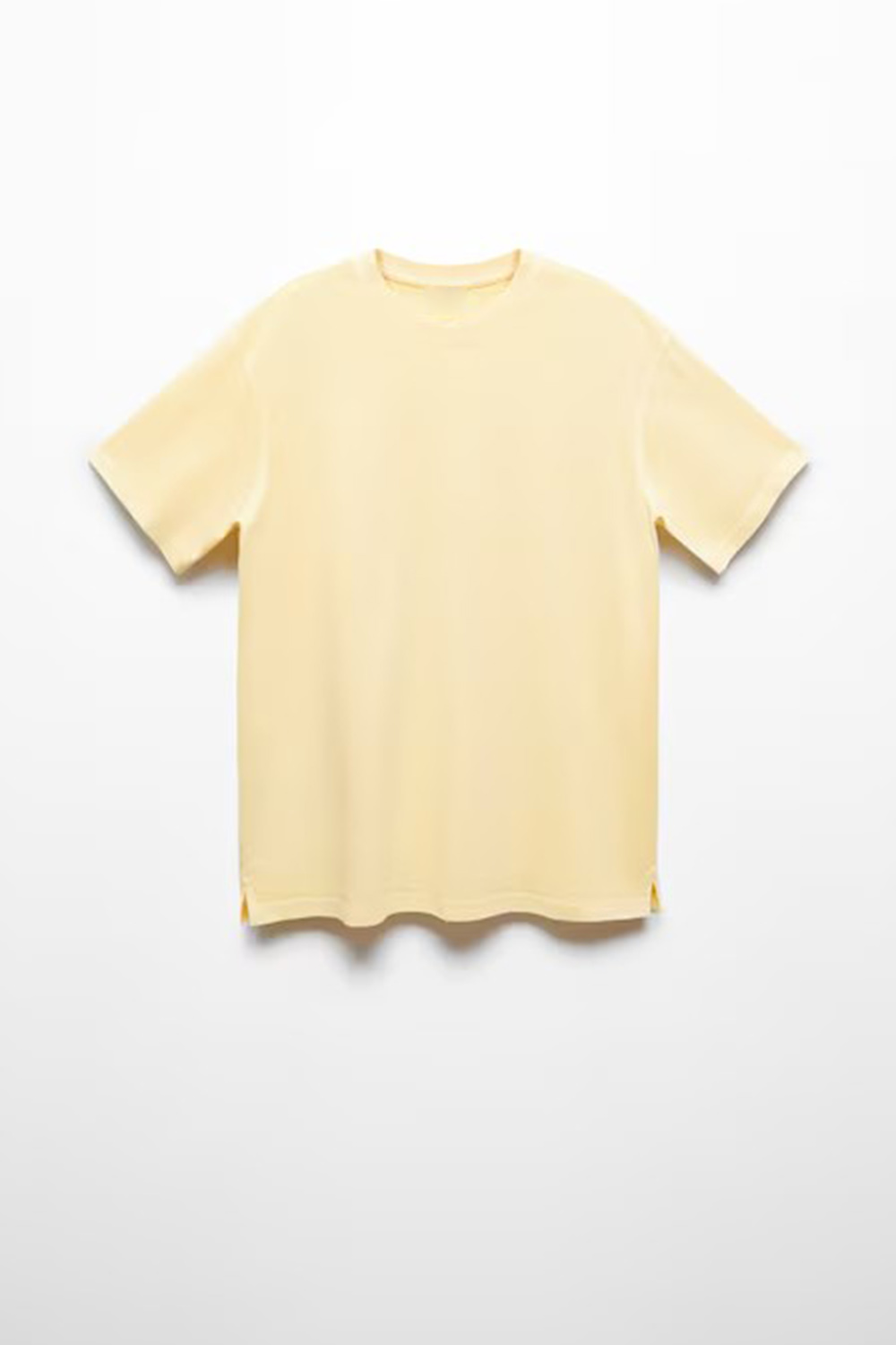 Round-Neck Ribbed Finish T-Shirt