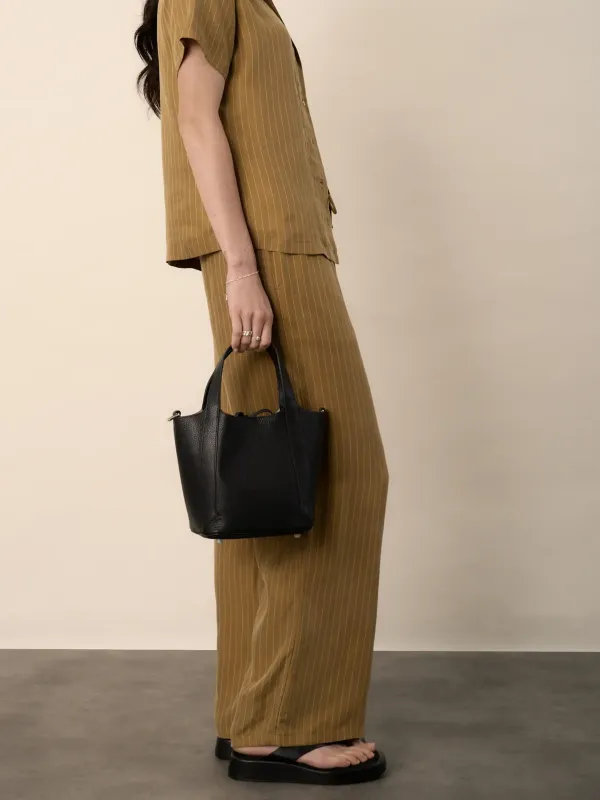 Mustard Pinstripe Wide Leg Pant