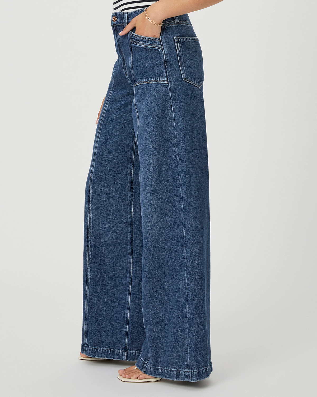 Retro Blue Wide Leg Jeans