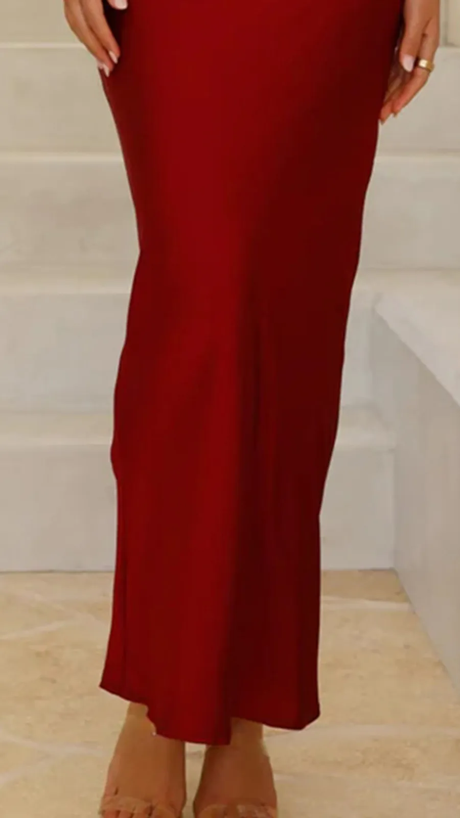 Flattering Cowl Neckline Maxi Dress