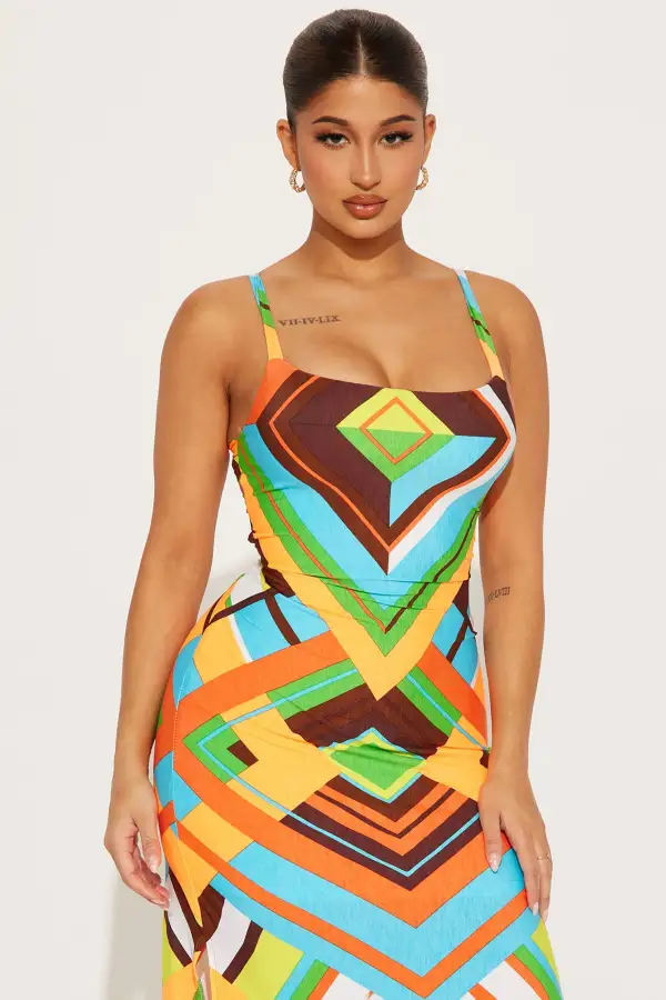 Destiny's Calling Maxi Dress - Green/combo