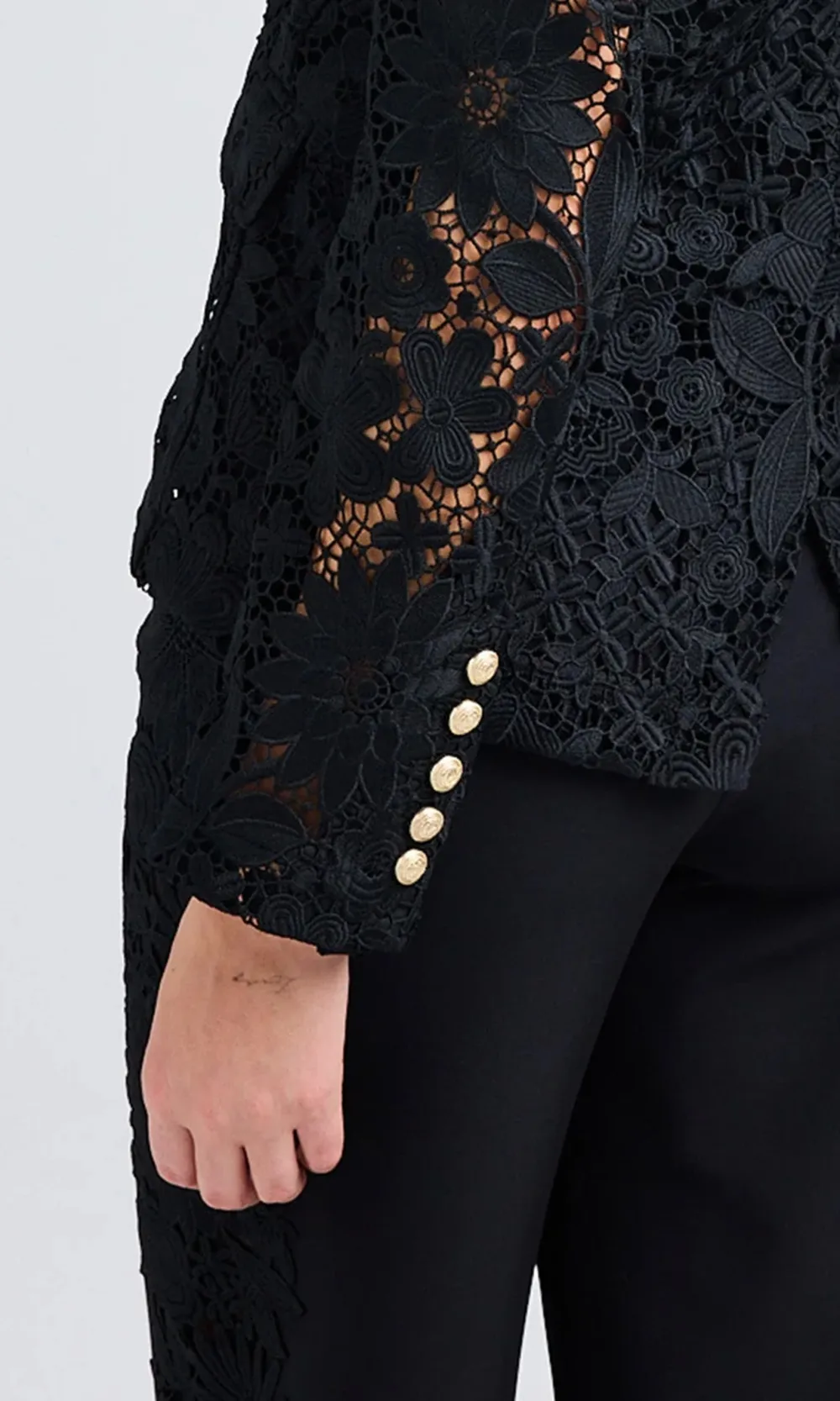 Buttoned Tweed Blazer