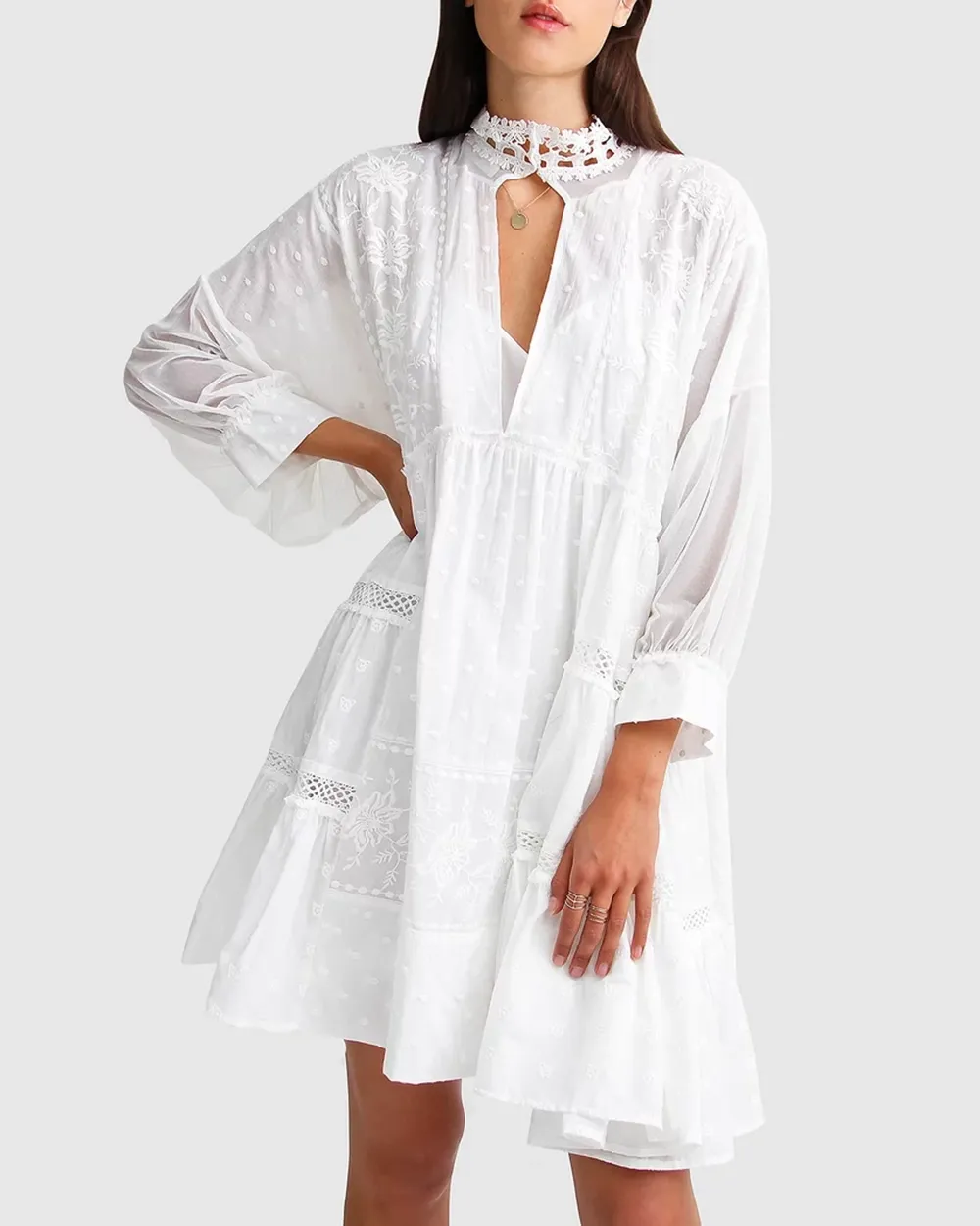 Oversized Lace Mini Dress