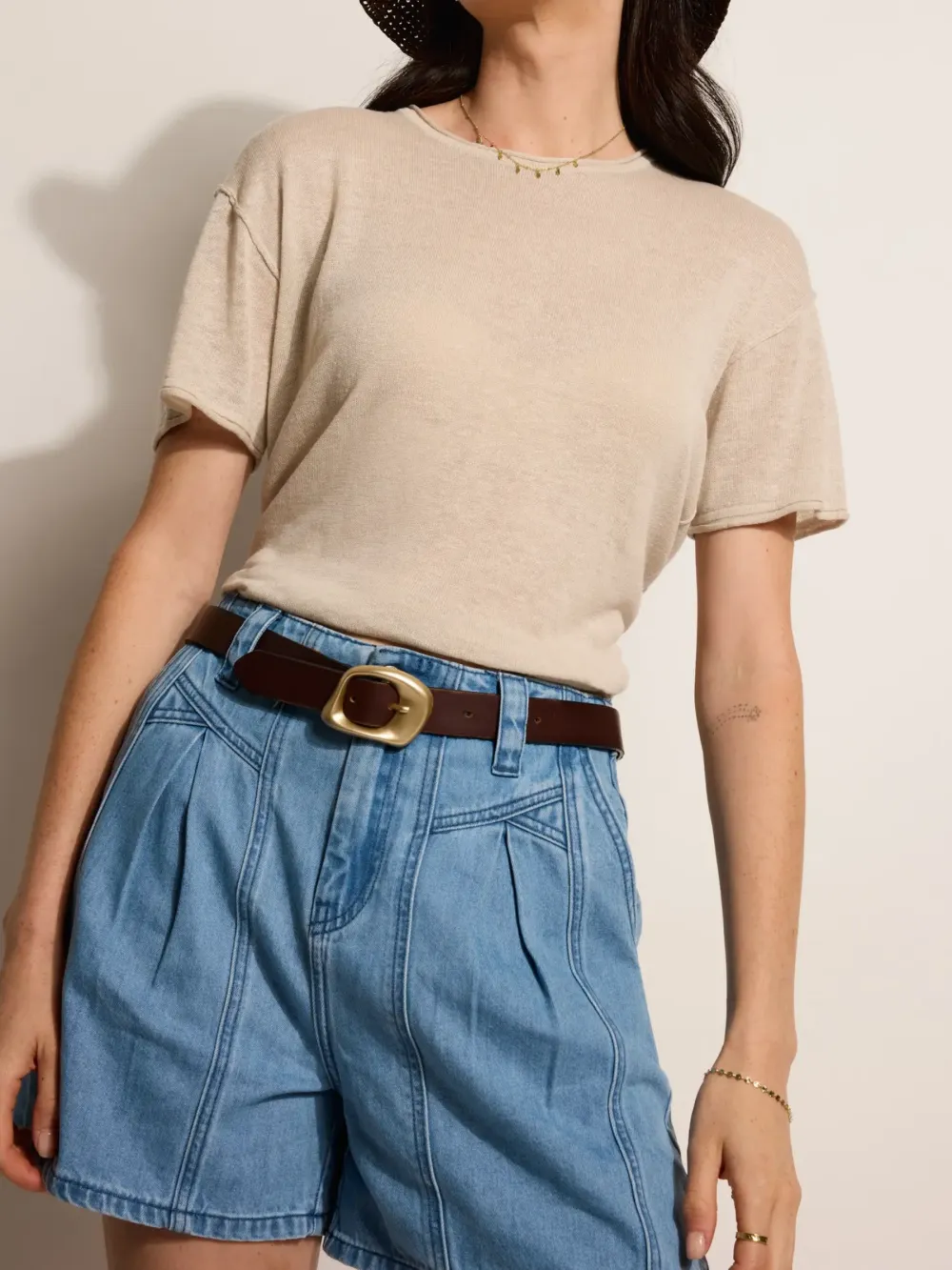 Mid Wash Denim Short