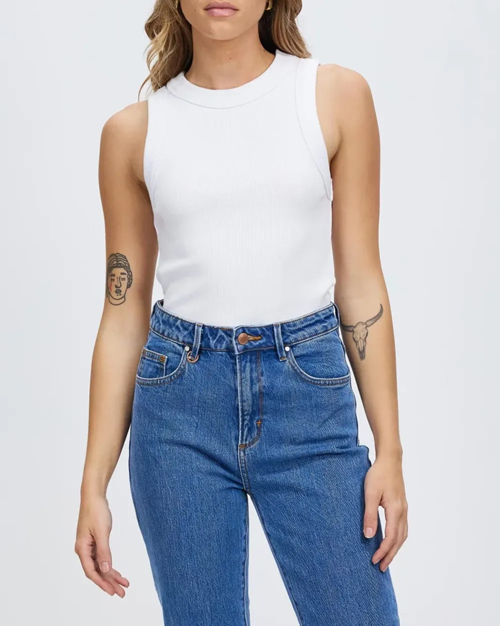 Crew Neck Sleeveless Tank Top