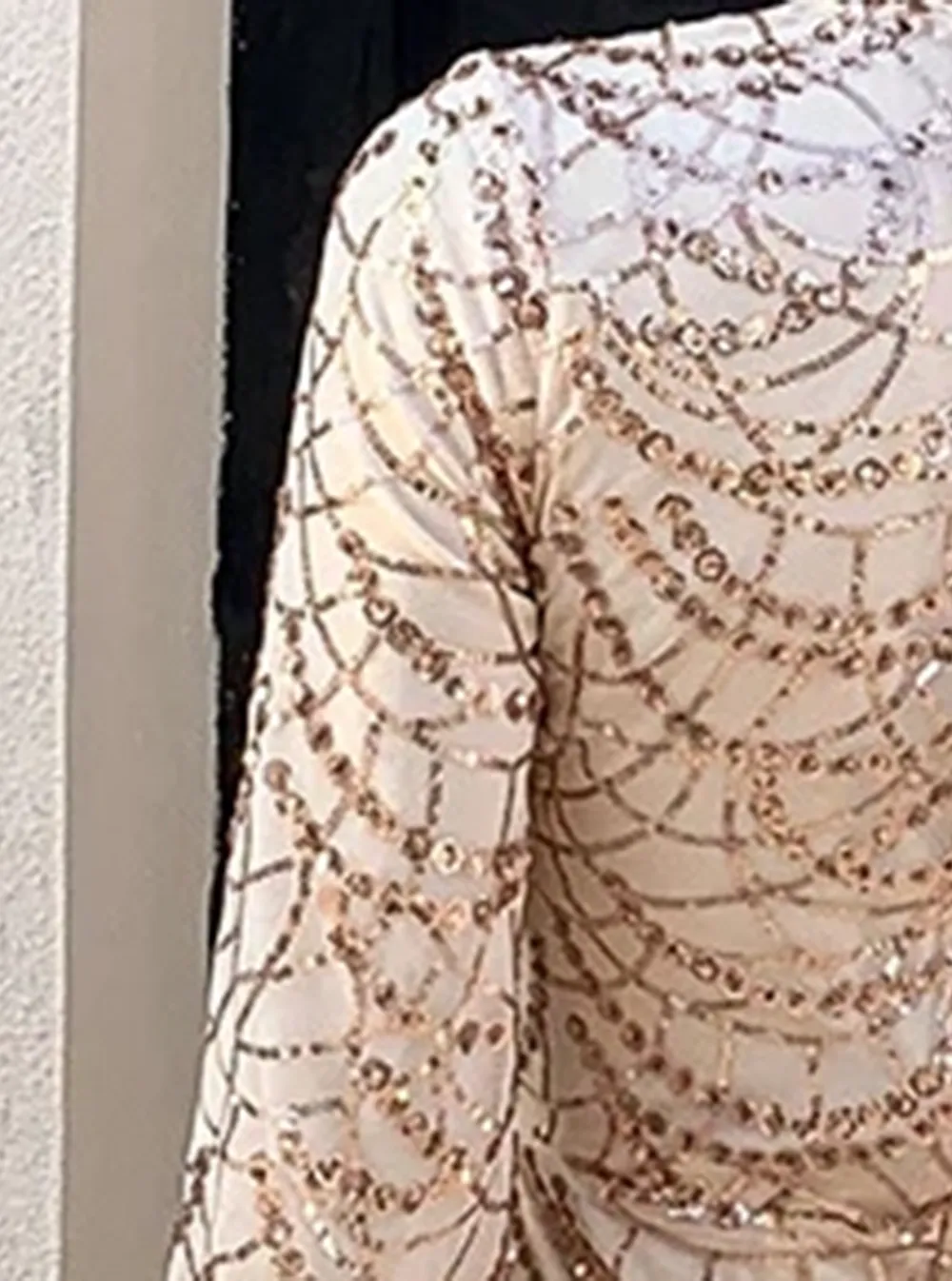 Mock Neck Sequin Bodycon Dress