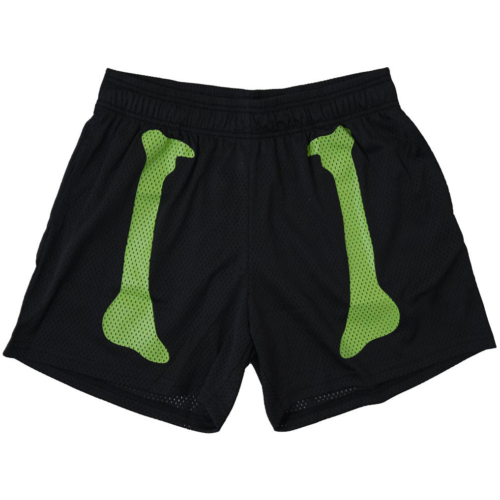 BONE DRY VENTED MESH SHORTS - BLACK / GREEN