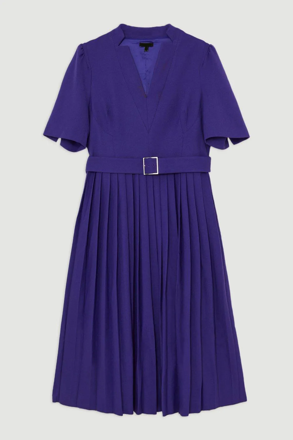 Plus Size Structured Crepe Pleat Dress