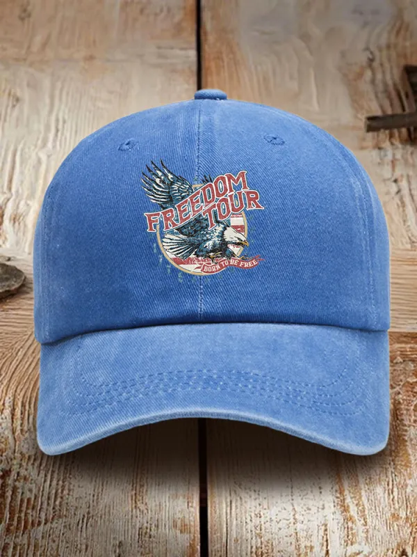 Freedom Tour Print Washed Baseball Cap