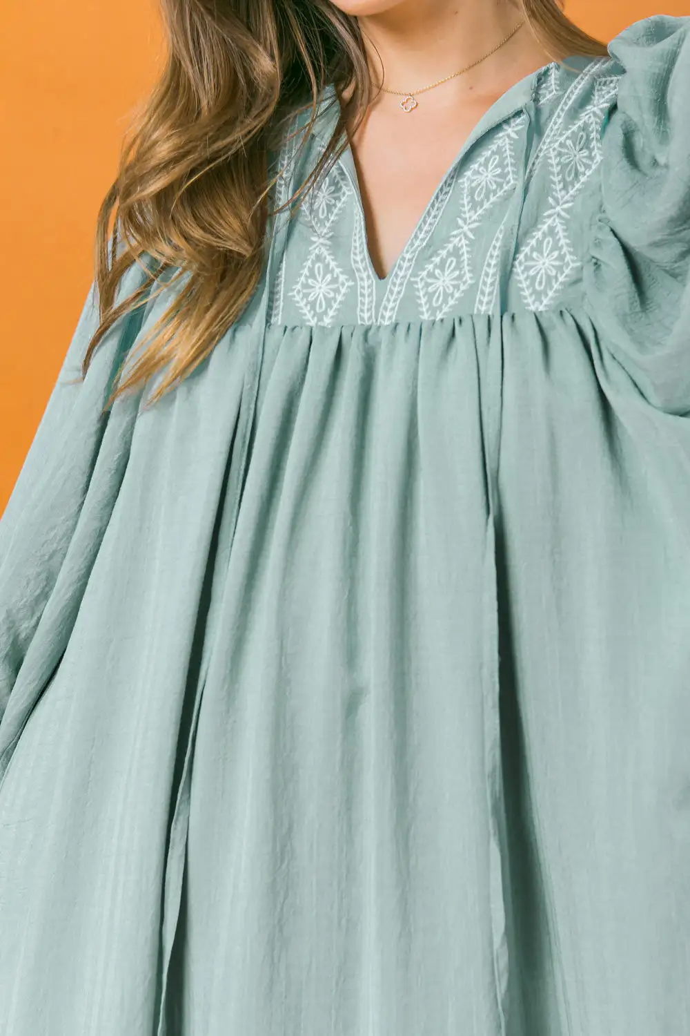 Light Blue Ruffled Midi Dress